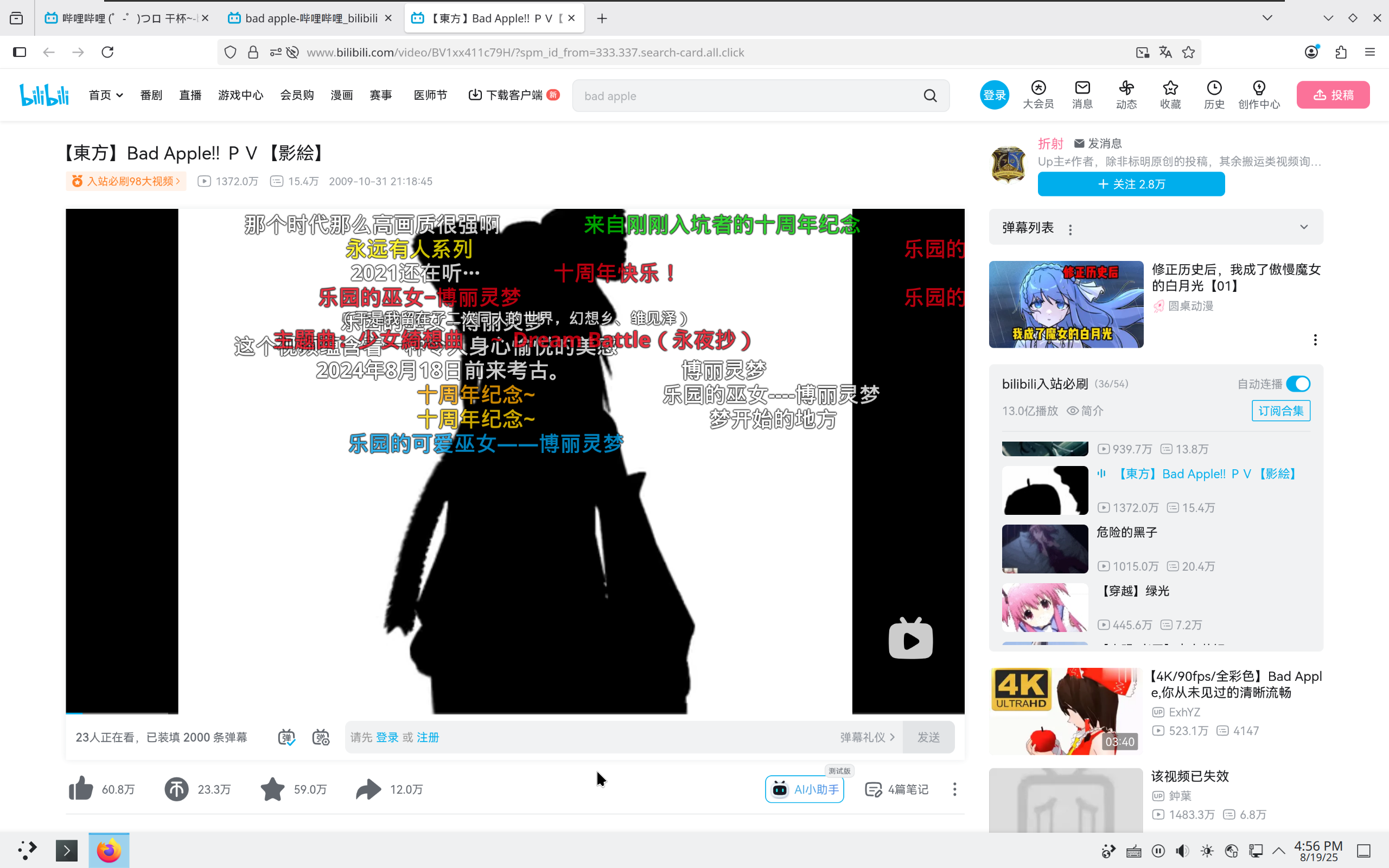 播放 Bad Apple